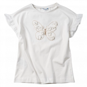 Παιδική μπλούζα Mayoral για κορίτσια Butterfly εκρού (1)