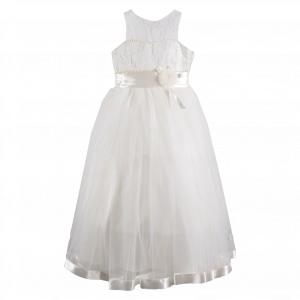 Παιδικό φόρεμα για κορίτσια Grace Ιβουάρ φορεματα για παρανυφακια αμπιγιε με τουλι για γαμους για βαφτισεις ετων (1)