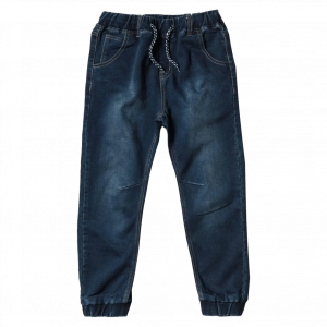 Παιδικό παντελόνι για αγόρια New College What About Μπλε τζιν με λάστιχο στα μπατζάκια