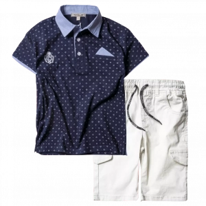Παιδική μπλούζα New College για αγόρια Rhombus Μπλε καλοκαιρινές μοντέρνες ποιοτικές μπλούζες online | Παιδική βερμούδα New College για αγόρια Edition Άσπρο αγορίστικες καλοκαιρινές μοντέρνες βερμούδες 