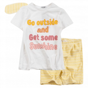 Παιδική πιτζάμα Hashtag για αγόρια Outside κίτρινο καλοκαιρινά σετάκια αγορίστικα μακό με βερμούδα Online ετών