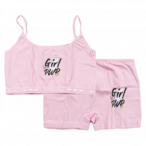 Παιδικό σετ εσώρουχων για κορίτσια PWR r ροζ κοριτσίστικα εσώρουχα βαμβακερά ποιοτικά μπουστάκι μποξεράκι online