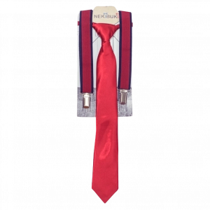 Παιδικό σετ τιράντες γραβάτα για αγόρια line κόκκινο παιδικά ρούχα online αγοίρστικα αξεσουάρ οικονομικά ετών
