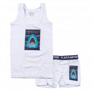 Παιδικό σετ εσώρουχα για αγόρια Smiling Shark άσπρο αγορίστικα ποιοτικά εσώρουχα βαμβακερά για δώρο ετών χρονών online