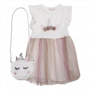 Παιδικό φόρεμα για κορίτσια magic unicorn μπεζ φορέματα με μονόκερο για κοριτσάκια ετών Online