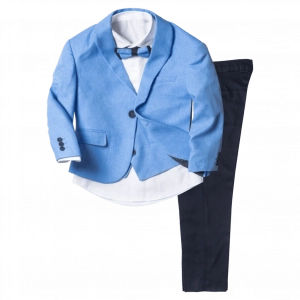 Παιδικό κοστούμι για αγόρια Paros Ocean Blue 5-9 κοστούμια για παραγαμπράκια για γάμους βαφτίσεις ολοκληρωμένο σετ ετών