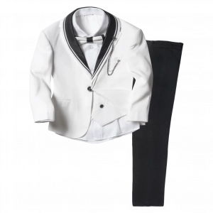 Παιδικό κοστούμι για αγόρια Μύκονος Λευκό 10-14 κοστούμια παραγαμπράκια για γάμους βαφτίσεις ολοκληρωμένο σετ ετών