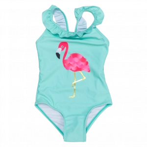 Παιδικό μαγιό Minoti για κορίτσια flamingo τυρκουάζ για θάλασσα προστασία UV ήλιο ρούχα για παραλία ετών