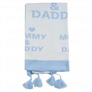 Βρεφική κουβέρτα Mommy Daddy για αγόρια γαλάζιο κουβερτούλες αγκαλιάς για αγοράκια ζεστές για δώρο