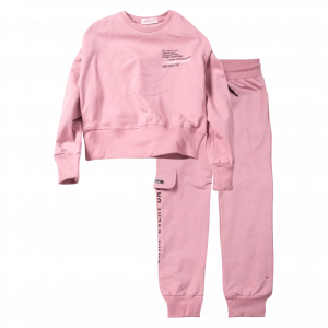 Παιδικό σετ φόρμας Εβίτα για κορίτσια Something ροζ μακρυμάνικες