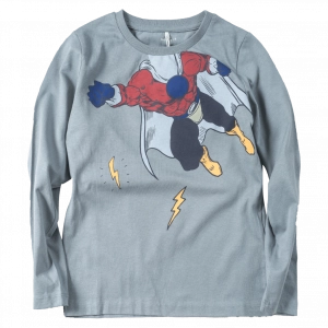 Παιδική μπλούζα Name It για αγόρια Superhero σιέλ καθημερινή εποχιακή άνετη βόλτες ετών online1