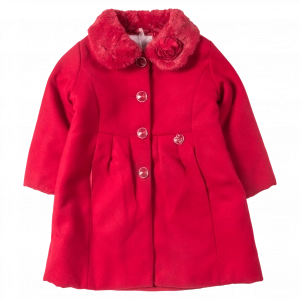 Παιδικό παλτό ΕΒΙΤΑ για κορίτσια Spinster κόκκινο άνετο ζεστό χειμωνιάτικο ετών online1