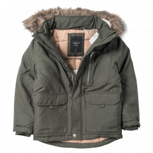 Παιδικό μπουφάν Name it για αγόρια winter χακί ζεστό αγορίστικό μοντέρνο με κουκούλα ετών online (1)
