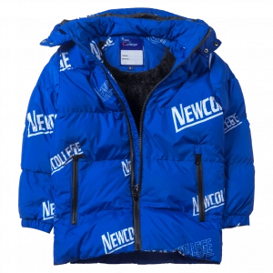 Παιδικό μπουφάν New College για αγόρια Warm Blue μπλε ζεστό ετών κουκούλα σχολείο χειμωνιάτικο  (1)
