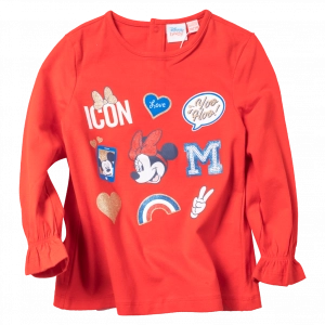Βρεφική μπλούζα Disney για κορίτσια Icon κόκκινο χειμωνιάτικες επώνυμες καθημερινές μηνών online