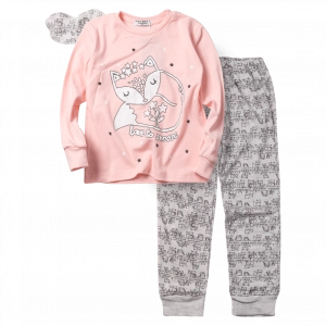 Παιδική πιτζάμα ΕΒΙΤΑ για κορίτσια Sleepy Owl ροζ καθημερινή άνετη ζεστή χειμερινή ετών online (1)