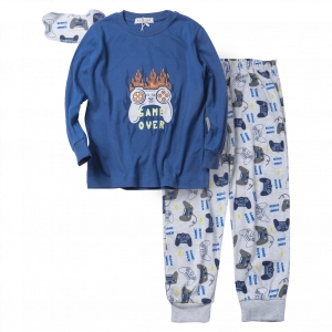 Παιδική πιτζάμα Hashtag για αγόρια Joystick μπλε άνετη καθημερινή ζεστή χειμερινή ετών online (1)