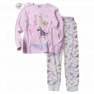 Παιδική πιτζάμα ΕΒΙΤΑ για κορίτσια Happy Jungle ροζ καθημερινή ζεστή άνετη χειμερινή ετών online (1)