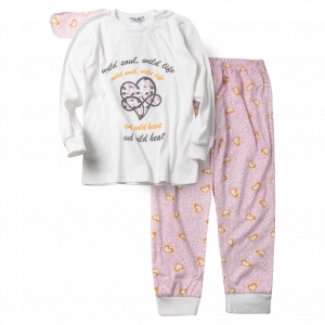 Παιδική πιτζάμα ΕΒΙΤΑ για κορίτσια Wild Soul άσπρο άνετη καθημερινή ζεστή μάσκα ύπνου χειμερινή ετών online (1)