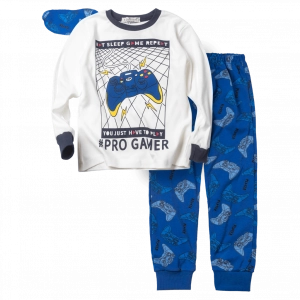 Παιδική πιτζάμα Hashtag για αγόρια Game Repeat άσπρο καθημερινή άνετη εποχιακή ζεστή χειμερινή μάσκα ύπνου ετών online (1)
