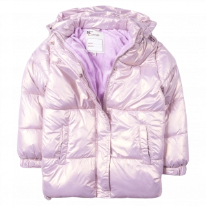 Παιδικό μπουφάν New College για κορίτσια Lilac Glam λιλά άνετο ζεστό για βόλτα χειμερινό μεταλλιζέ ετών online (1)