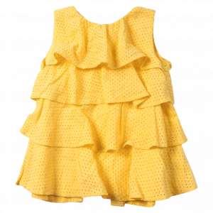 Παιδική μπλούζα Mayoral για κορίτσια Sunny κίτρινο καλοκαιρινές αμάνικες καλές επώνυμες online