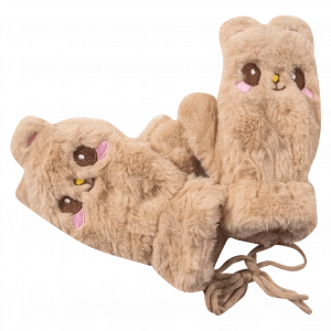 Παιδικά γάντια για κορίτσια Fluff καφέ χειμερινά χνουδωτά ζεστά online