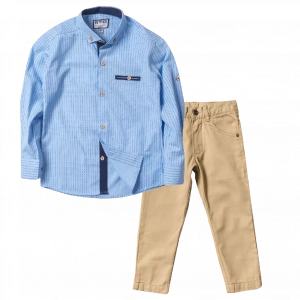 Παιδικό πουκάμισο για αγόρια Winchester γαλάζιο καλό επίσημο εκδηλώσεις online | Παιδικό παντελόνι για αγόρια Sandy Kids μπεζ online 