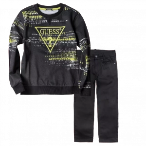 Παιδική μπλούζα GUESS για αγόρια Code Μαύρο καθημερινές επώνυμες μακρυμάνικες μπλούζες online 1 | Παιδικό παντελόνι για αγόρια Genova2 μαύρο  (1) 
