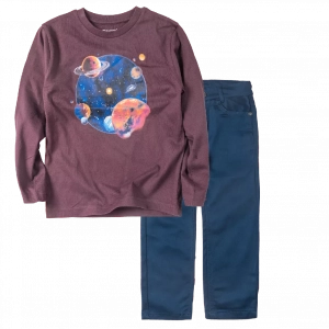 Παιδική μπλούζα Mayoral για αγόρια Planet μπορντό καθημερινή εποχιακή βόλτα μακρυμάνικη ετών online1 | Παιδικό παντελόνι για αγόρια Genova2 μπλέ σκούρο 2 (1) 
