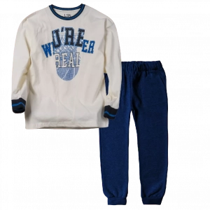 Παιδική μπλούζα Losan για αγόρια Real άσπρο καθημερινή άνετη σχολείο βόλτα επώνυμη ετών online (1) | Παιδικό παντελόνι φόρμας Line για αγόρια χειμερινό μπλε 
