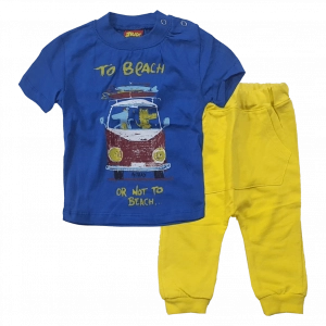 Βρεφικό σετ Trax για αγόρια To Beach μπλε καλοκαιρινά σετάκια αγορίστικα με παντελόνι φόρμας online