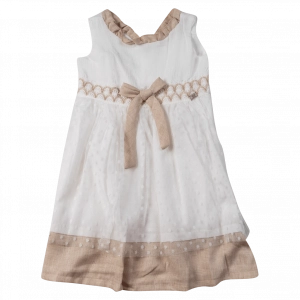 Παιδικό φόρεμα Εβίτα για κορίτσια sand castle μπεζ αμπιγέ φορέματα απλά casual γάμους βαφτίσεις ρομαντικά ετών online