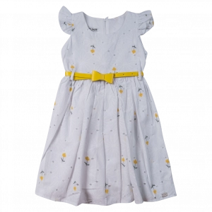 Παιδικό φόρεμα Εβίτα για κορίτσια flowers bow άσπρο casual απλά φορέματα καλοκαιρινά ρομαντικά ετών online