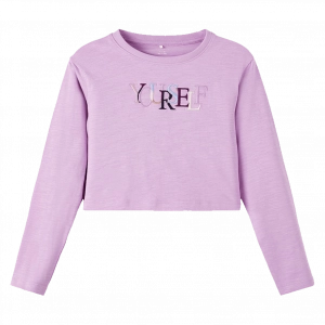 Παιδική μπλούζα name it για κορίτσια yourself ροζ crop top κοντές μπλούζες φούτερ μοντέρνες βαμβακερές online