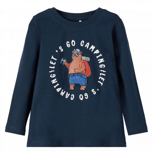 Παιδική μπλούζα name it για αγόρια lets go camping μπλε μπλούζες λεπτές μοντέρνες για αγόράκια μοντέρνες με σχέδιο ετών