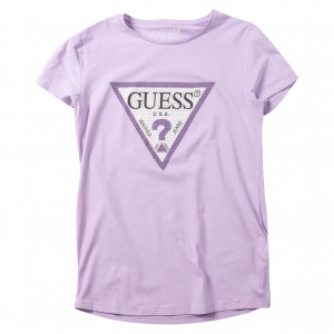 Παιδική μπλούζα Guess για κορίτσια Strass  λιλά καθημερινά μονόχρωμα κοριτσίστικα online (1)