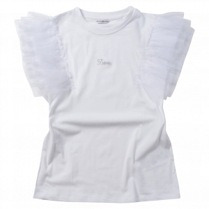 Παιδική μπλούζα Guess για κορίτσια Vail άσπρο καθημερινά μονόχρωμα κοριτσίστικα online (1)
