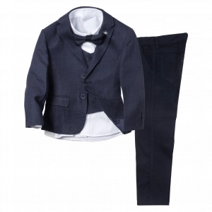 Παιδικό κοστούμι για αγόρια και παραγαμπράκια Ασέληνον μπλε βαπτιστικά κοστούμια για αγοράκια ετών αμπιγέ σετ (1)