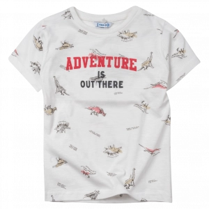 Παιδική μπλούζα Mayoral για αγόρια adventure άσπρο tshirt μακό κοντομάνικα επώνυμα ετών online