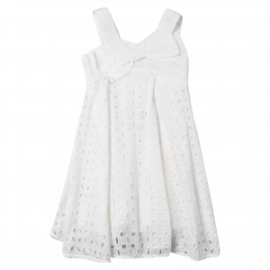 Παιδικό φόρεμα Mayoral για κορίτσια Tereza άσπρο αμπιγέ βάφτιση γάμο επώνυμο ετών (1)