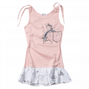 Παιδικό φόρεμα NEK για κορίτσια unicorn star σομόν μακό φορέματα καθημερινά καλοκαιρινά ελληνικά ετών