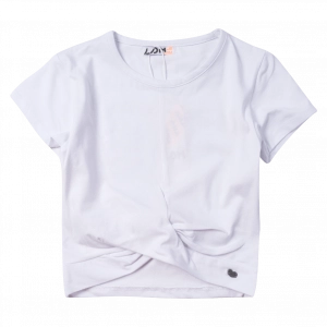 Παιδική μπλούζα Losan για κορίτσια say no άσπρο t-shirt κοριτσίστικα καλοκαιρινά κοντομάνικα μακό ετών