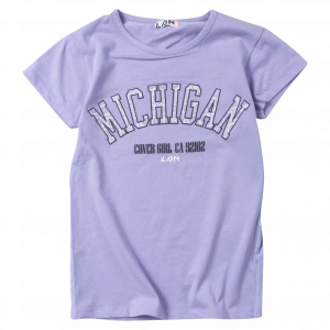 Παιδική μπλούζα Losan για κορίτσια Michigan λιλά μονόχρωμες μπλούζες κοντομάνικες καλοκαιρινές επώνυμες online