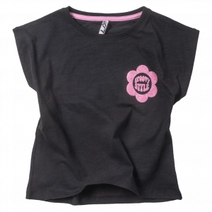 Παιδική μπλούζα Losan για κορίτσια groovy μαύρο μονόχρωμες μπλούζες κροπ κοντές 70s καλοκαιρινές επώνυμες online