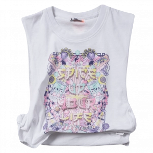 Παιδική μπλούζα Losan για κορίτσια spice up άσπρο μοντέρνες μπλούζες κοντομάνικες καλοκαιρινές επώνυμες online