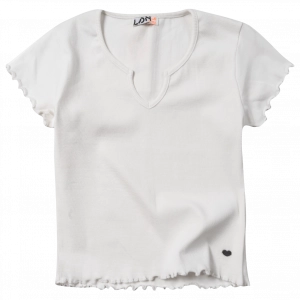 Παιδική μπλούζα Losan για κορίτσια simply me άσπρο μονόχρωμες μπλούζες κοντομάνικες καλοκαιρινές επώνυμες online