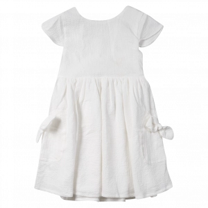 Παιδικό φόρμεα Losan για κορίτσια sugar free άσπρο καλοκαιρινά φορέματα αμπιγέ απλά κοντομάνικα σκέτα ετών