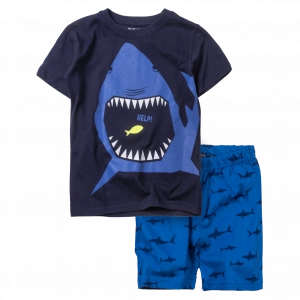 Παιδικό σετ Blue Seven για αγόρια hemlp shark μπλε παιδικά σετάκια καλοκαιρινά με κοντομάνικο βερμούδα ετών online