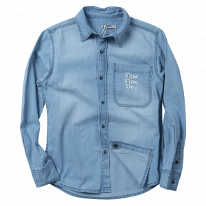 Παιδικό πουκάμισο Losan για αγόρια Sample μπλε τζιν εποχιακά επώνυμα ετών άνετα online (1)